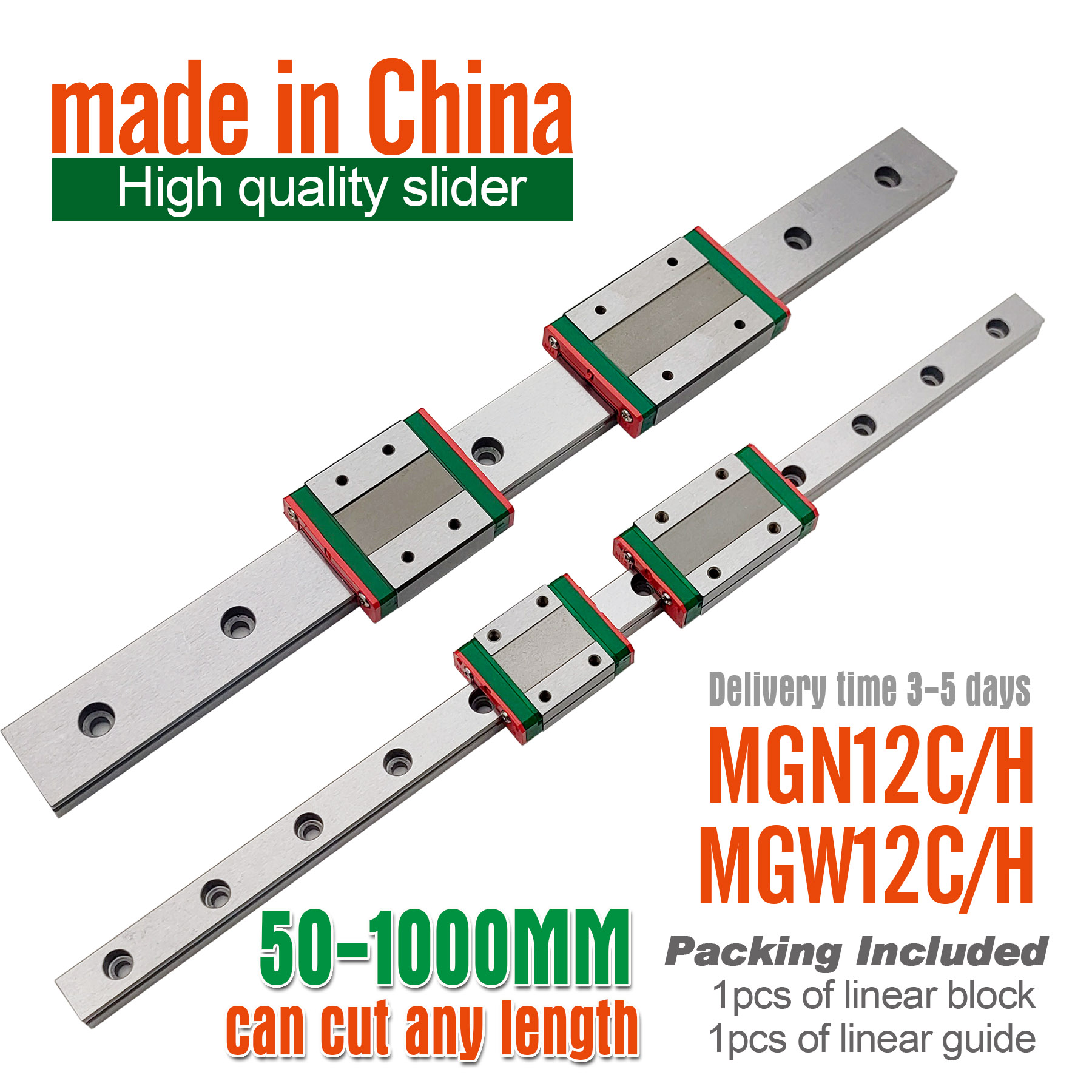 Linear Rail Mgn12H Set - MGN12H Lineaire Gids Slider Blok 300Mm