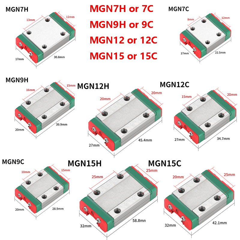 Linear Rail Mgn12H Set - 2 Stuks Mgn7c Mgn 7H Mgn9c