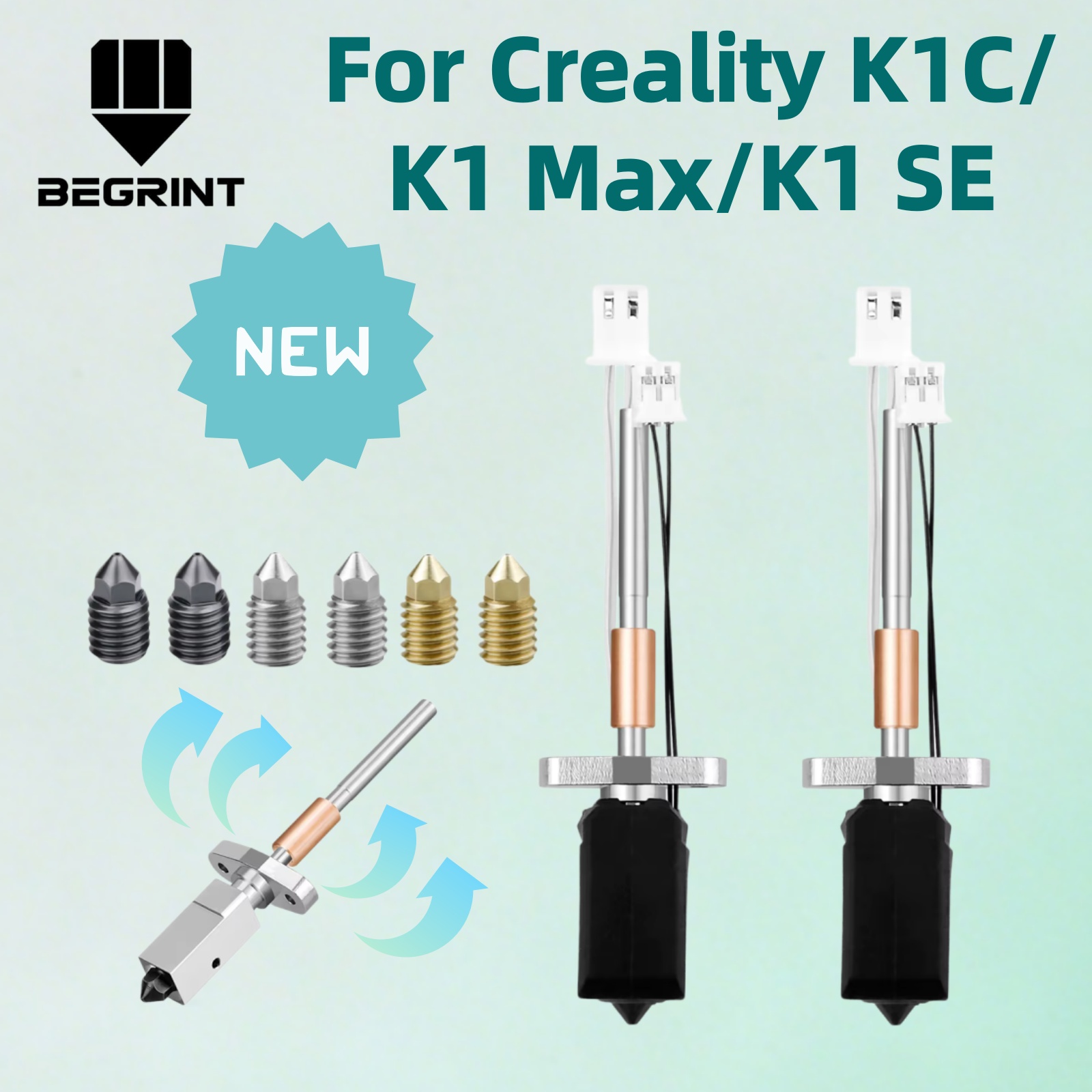 High Flow Ceramic Hotend - Nieuwste keramische verwarmingsblokset voor Creality K1C/K1